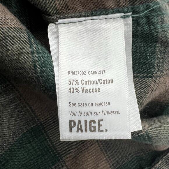 Paige Shirt Mens XXL Everett Brown Button Up Plaid Rugged CabinCore Soft Flannel - Picture 7 of 11